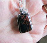 Mahogany Obsidian Natural Wire Wrapped Crystal Pendant Necklace