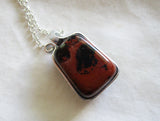 Mahogany Obsidian Natural Wire Wrapped Crystal Pendant Necklace