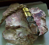 Rainforest Jasper Wire Wrapped Bullet Jewelry Pendant