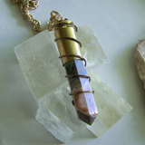 Rainforest Jasper Wire Wrapped Bullet Jewelry Pendant