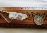 Opal Aura Lemurian Quartz Crystal Point Pendant Necklace