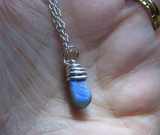 Blue Opal Australian Raw Gemstone Pendant