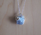 Natural Blue Opal Raw Gemstone Pendant Necklace