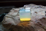 Opalite Iridescent Crystal Cube Pendant