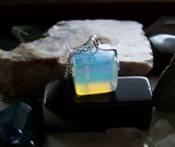 Opalite Iridescent Crystal Cube Pendant