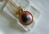 Evil Eye Natural Operculum Seashell Pendant Necklace