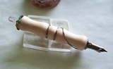 Natural Ash Wood Quartz Crystal Gemstone Dip Pen