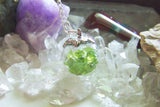 Peridot Gemstones Natural Crystal Ball Pendant Necklace