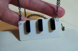 Black and White Vintage Piano Keys Jewelry Pendant