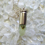 Prehnite Epidote Green Crystal Gemstone Bullet Pendant