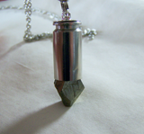 Geometric Gold Pyrite Silver Bullet Jewelry Pendant