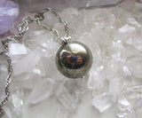 Gold Pyrite Natural Crystal Ball Pendant Necklace