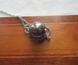 Gold Pyrite Natural Crystal Ball Pendant Necklace