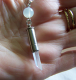 Moonstone and Quartz Silver Bullet Jewelry Necklace