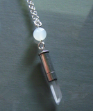 Moonstone and Quartz Silver Bullet Jewelry Necklace