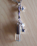 Natural Quartz Silver Stars Bullet Jewelry Pendant Necklace