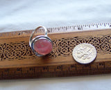 Natural Rhodochrosite Gemstone Sterling Silver Vintage Ring