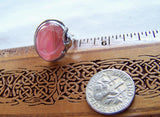 Natural Rhodochrosite Gemstone Sterling Silver Vintage Ring