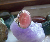 Natural Rhodochrosite Gemstone Sterling Silver Vintage Ring