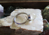 Crystal Ball Natural Tiny Quartz Sphere Silver Ring