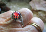 Dragon's Breath Opal Glass 925 Sterling Silver Ring