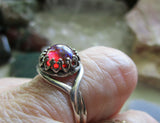 Dragon's Breath Opal Glass 925 Sterling Silver Ring