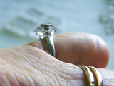 Herkimer Diamond Natural Crystal Sterling Silver Ring Size 6.5