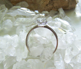 Herkimer Diamond Natural Crystal Sterling Silver Ring Size 6.5