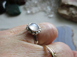 Cat's Eye Moonstone Natural Gemstone Sterling Silver Ring Size 6