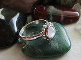 Cat's Eye Moonstone Natural Gemstone Sterling Silver Ring Size 6