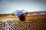 Sterling Silver Raw Blue Sapphire Gemstone Ring Sz 7