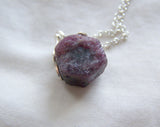 Ruby Record Keeper Natural Raw Gemstone Pendant Necklace