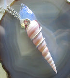 Opalite Crystal Arrowhead Natural Seashell Pendant Necklace