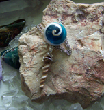 Natural Seashell Spiral Beads Pendant Necklace