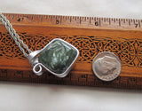 Green Seraphinite Crystal Natural Wire Wrapped Gemstone Pendant Necklace