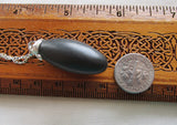 Black Shiva Lingam Natural Stone Wire Wrapped Pendant