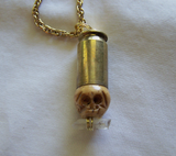 Day of the Dead Skull Bullet Jewelry Pendant