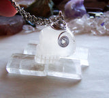 Natural Quartz Crystal Skull Day of the Dead Jewelry Pendant Necklace