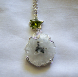 Solar Quartz Stalactite Slice Sterling Silver Pendant