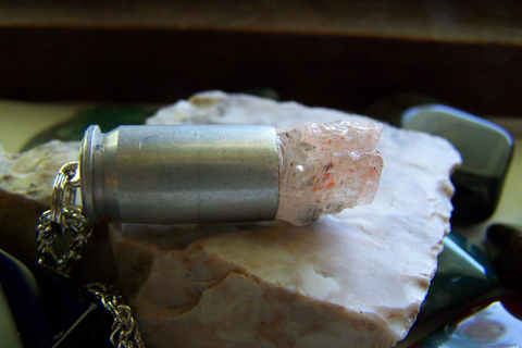 Oregon Sunstone Raw Gemstone Bullet Jewelry Pendant