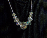 Aurora Borealis Swarovski Crystals Sterling Silver Necklace