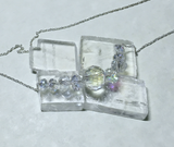 Aurora Borealis Swarovski Crystals Sterling Silver Necklace