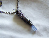 Indigo Aura Quartz Filigree Bullet Jewelry Pendant Necklace