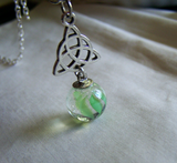 Celtic Knot Witch's Ball Green Glass Protection Pendant