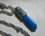 Filigree Turquoise and Howlite Bullet Jewelry Pendant