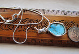 Sleeping Beauty Turquoise Gemstone Sterling Silver Moon and Star Pendant Necklace