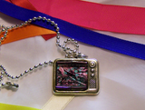 Vintage Retro TV Test Pattern Pendant Necklace