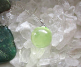 Vaseline UV Glow Glass Marble Vintage Pendant Necklace