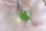 Vaseline UV Glow Glass Marble Vintage Pendant Necklace