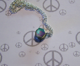 Holographic Rainbow Cube Silver Bullet Necklace